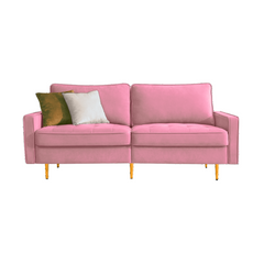 70'' Modern button Tufted Sofa with 2 Throw pillows - Quirked Elegance