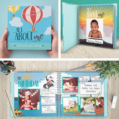 Memory Book - Baby Milestone Keepsake Journal - First 5 Years Photo Album Scrapbook for Baby Boy or Girl - Pregnancy Gift for Baby Shower, Gender Neutral Record Book Newborn - Adventure