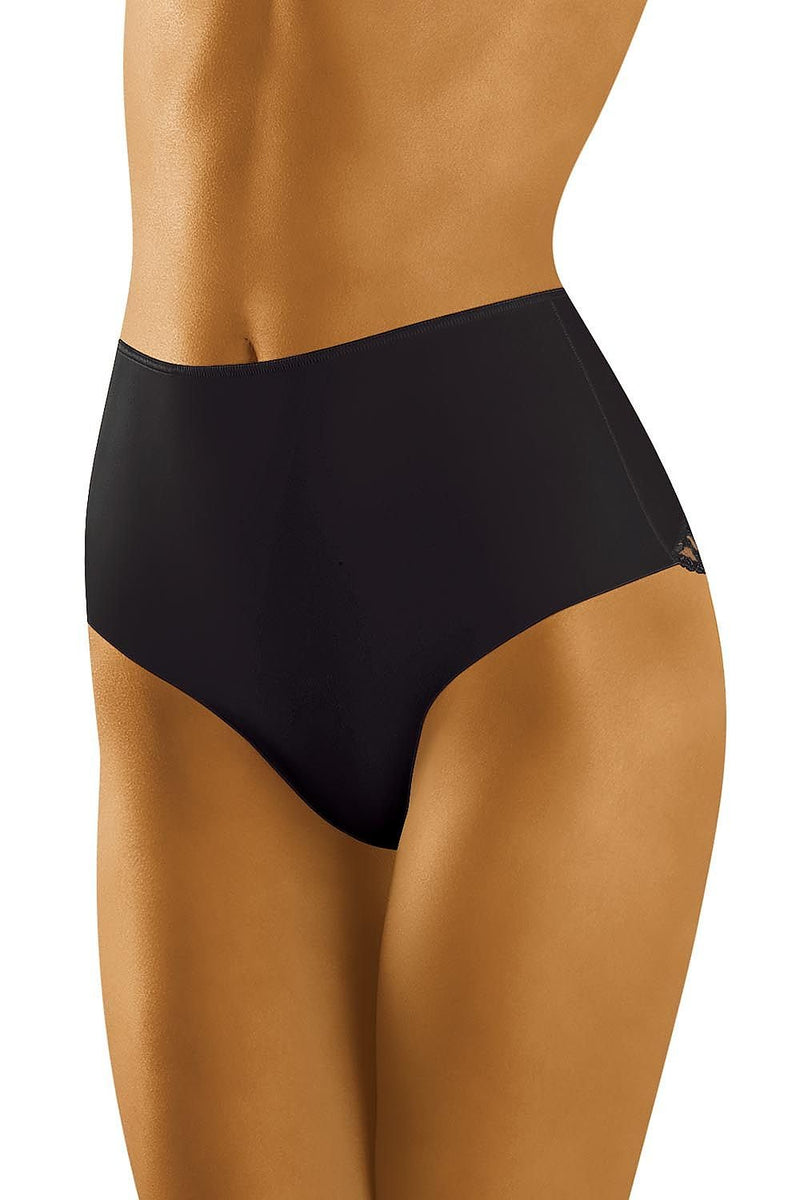 Women's silhouette in black high waisted  panties 