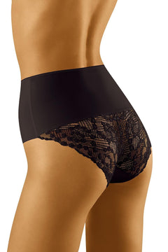 Women's silhouette in black high waisted  panties 