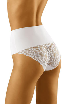 Women's silhouette in white high waisted  panties 