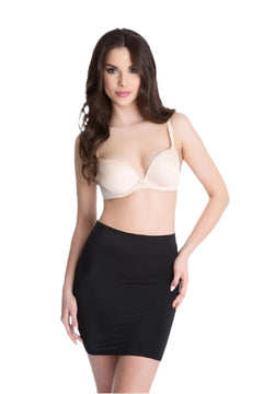 Women in bra with black half shaper