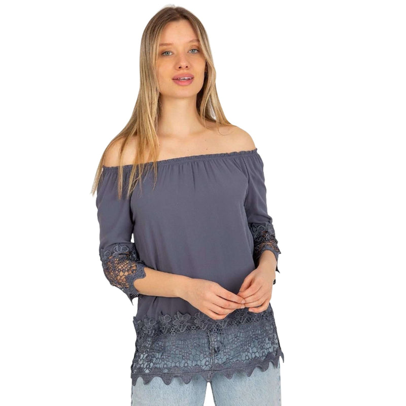 Women's Off the Shoulder Blouse Top - Quirked Elegance