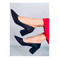 Women's Chunky Heel Pumps - Quirked Elegance