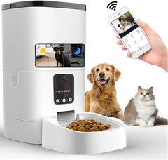 "1080P Camera Pet Feeder: App Controlled, Voice Recorder, Schedule Feeding, Wifi Connectivity"