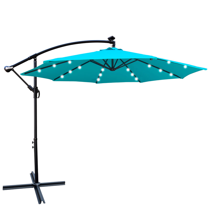 Top-Quality Solar LED Patio Umbrella 10 ft - Quirked Elegance