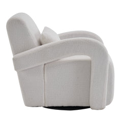 Cozy Accent White Teddy Fabric Armchair - Quirked Elegance