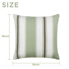 Pack Of 2 Green Outdoor Pillow With Inserts, 18" x 18" - Quirked Elegance