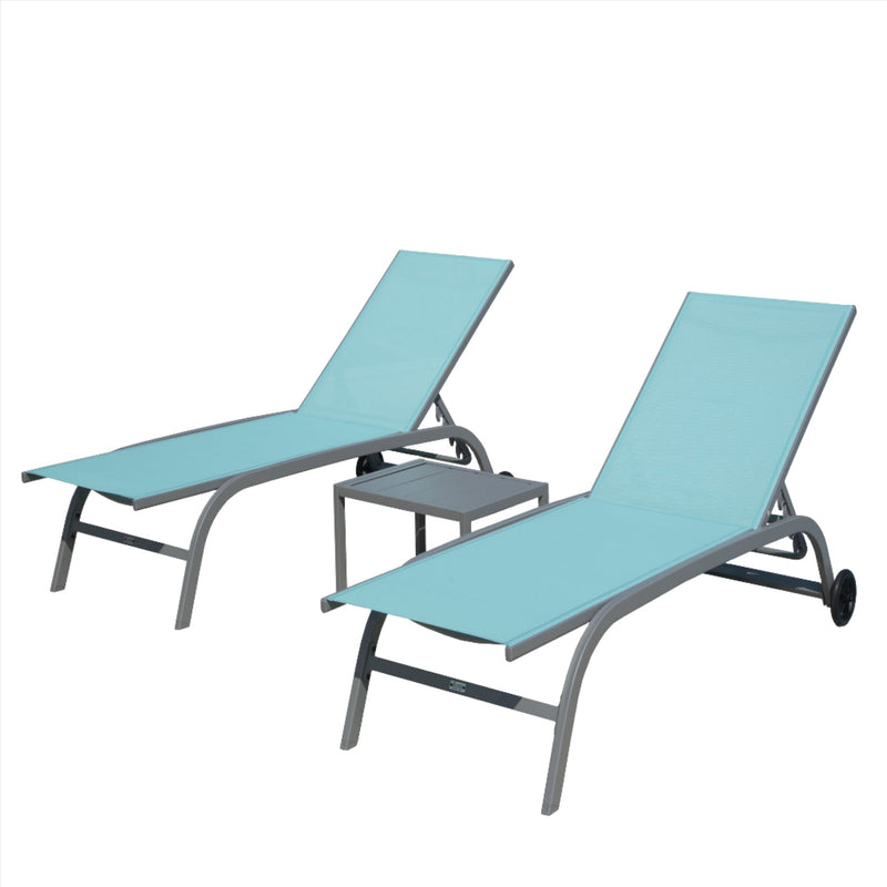 Chaise Lounge Outdoor Set of 3 - Quirked Elegance