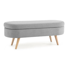 Ottoman Oval Storage Bench, 43.5"x16"x16 - Quirked Elegance