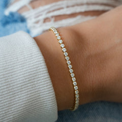 Cubic Zirconia Tennis Bracelet Gold and Silver - Quirked Elegance