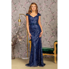 Neckline Mesh Mermaid Long Prom Dress - Quirked Elegance