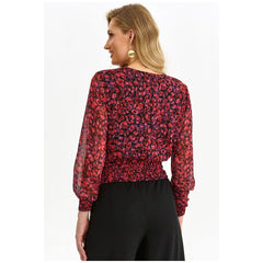 Women's Long Sleeves Short Blouse - Quirked Elegance