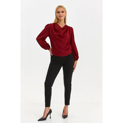 Women's Satin Blouse with Long Sleeves - Quirked Elegance