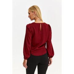 Women's Satin Blouse with Long Sleeves - Quirked Elegance