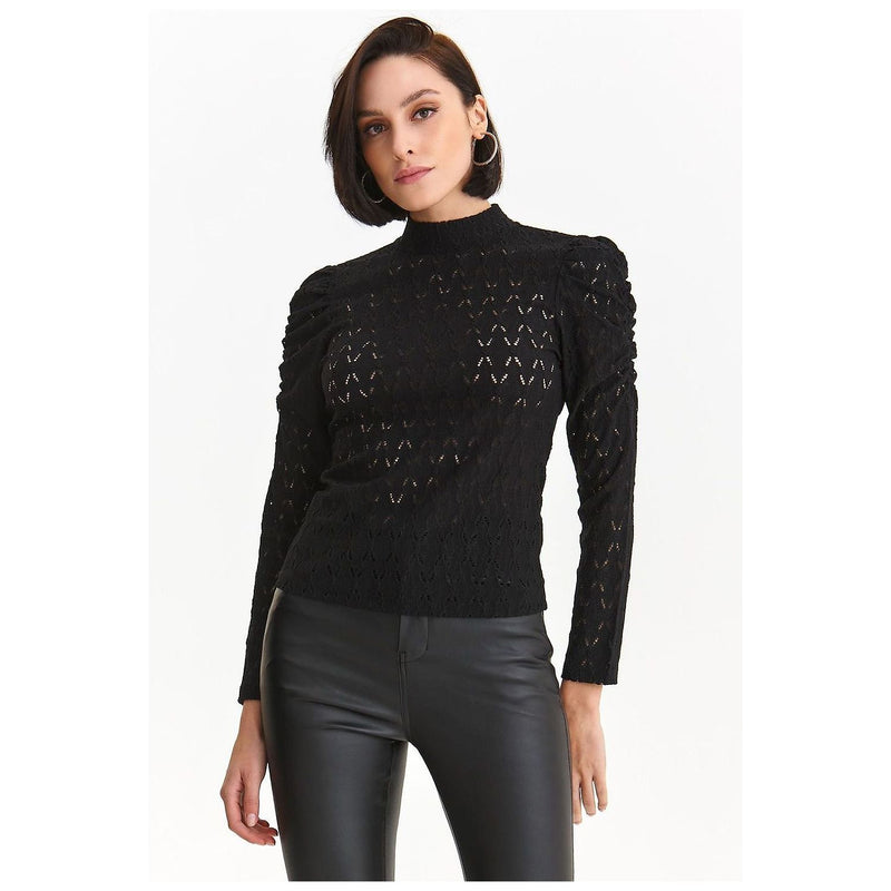 Women's High Collar Blouse - Quirked Elegance