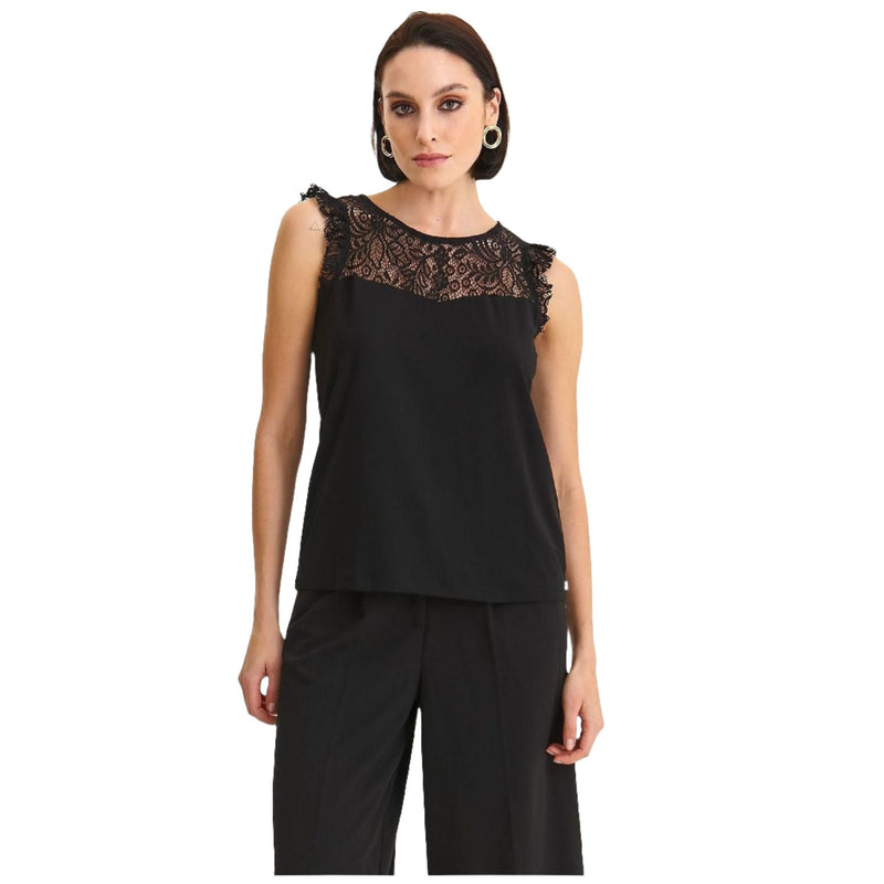 Women's Sleeves Delicate Ruffled Lace Blouse - Quirked Elegance
