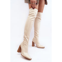 Women's Knee- High Leather Boots - Quirked Elegance