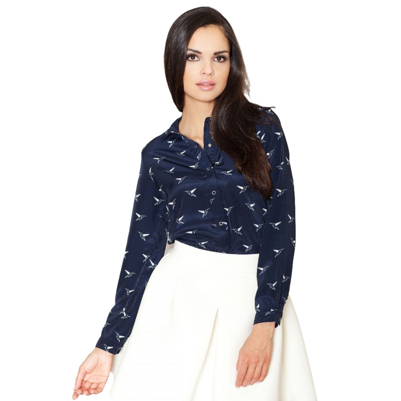 Modest Women's Blouse Long Sleeves and Collar - Quirked Elegance