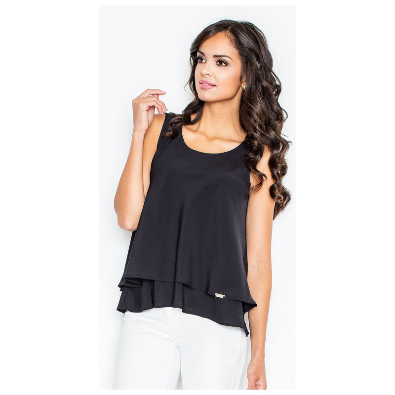 Layered Sleeveless Women's Blouse - Quirked Elegance