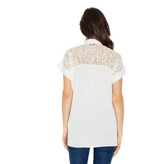 Elegant Women's Collared Short Sleeve Blouse - Quirked Elegance
