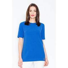 Women's Blouse with Short Sleeves and an Open Back Design - Quirked Elegance