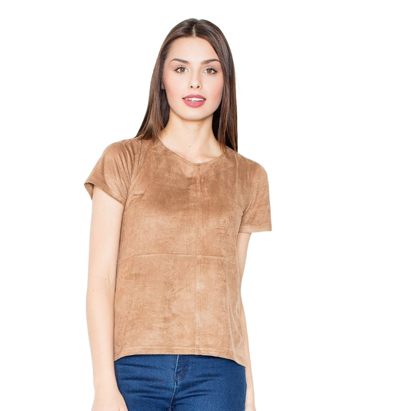 Casual Women's Blouse with Short Sleeves - Quirked Elegance