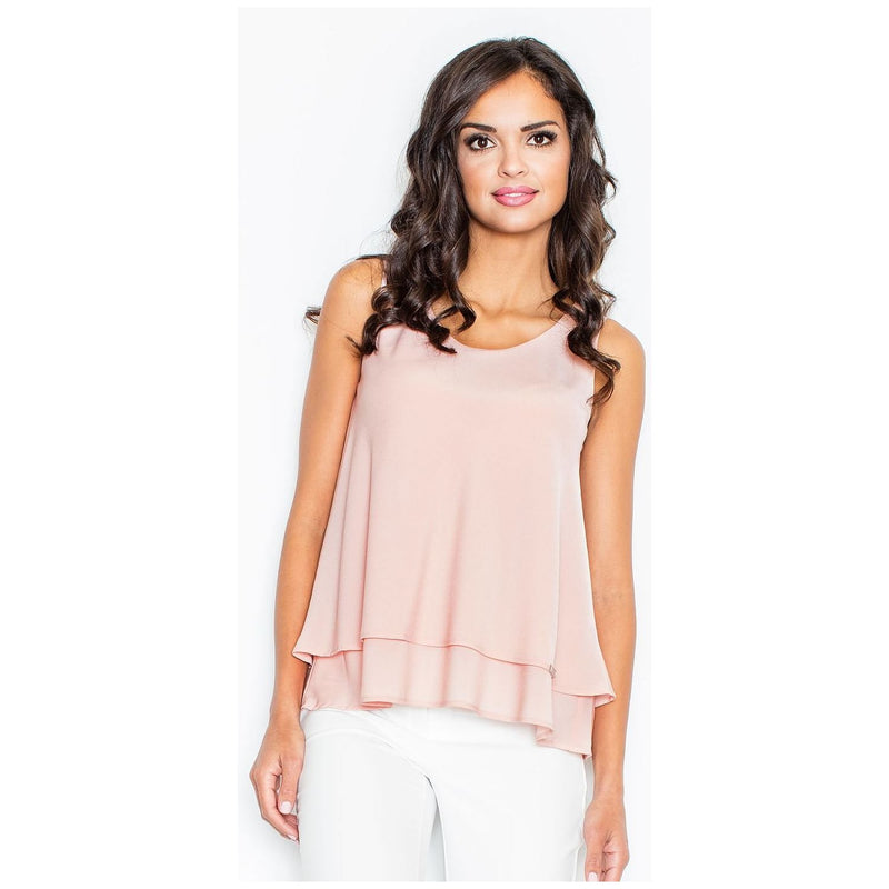 Layered Sleeveless Women's Blouse - Quirked Elegance
