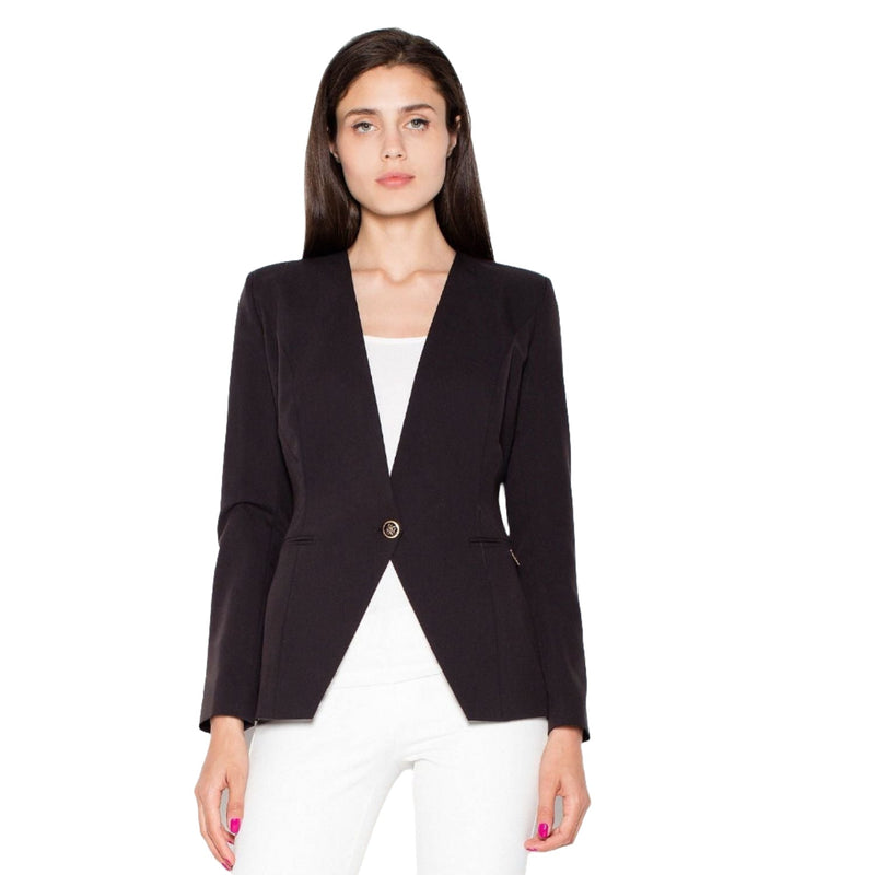 Women's Sleek and Fitted Jacket - Quirked Elegance