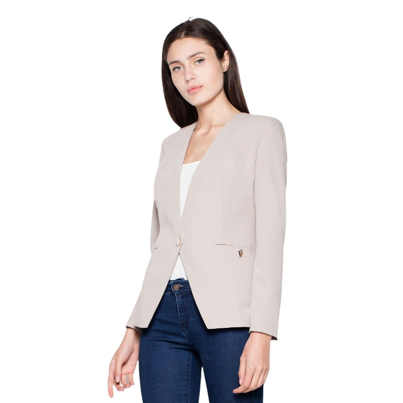 Women's Sleek and Fitted Jacket - Quirked Elegance