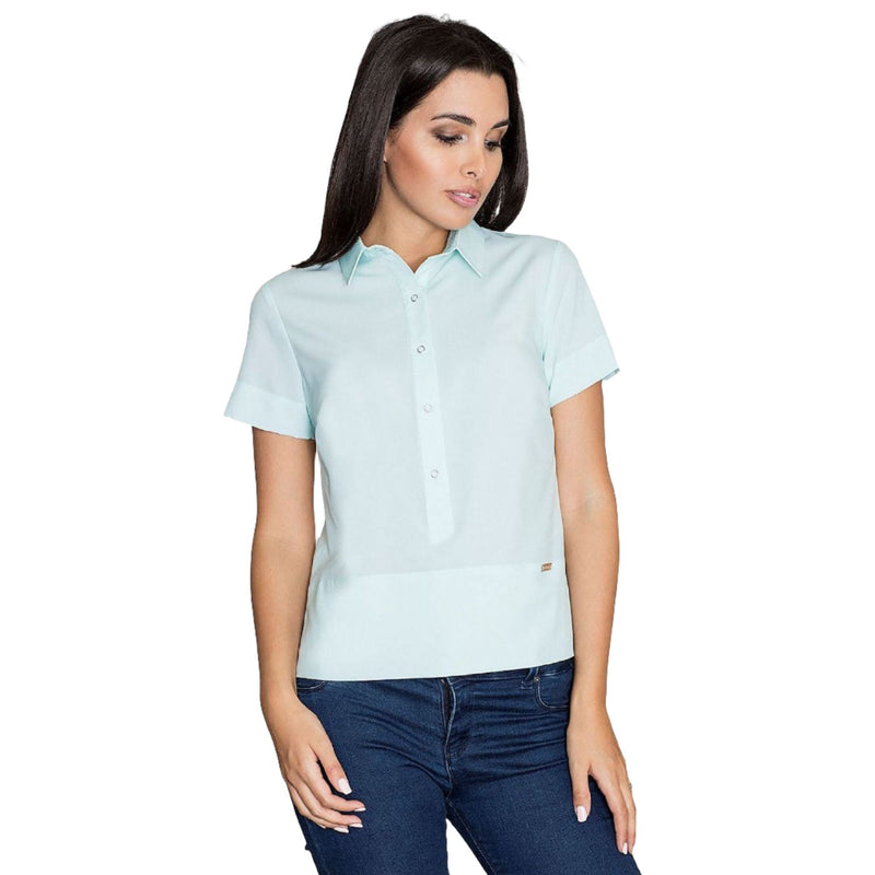 Modest Chic Short Sleeve Blouse for Women - Quirked Elegance