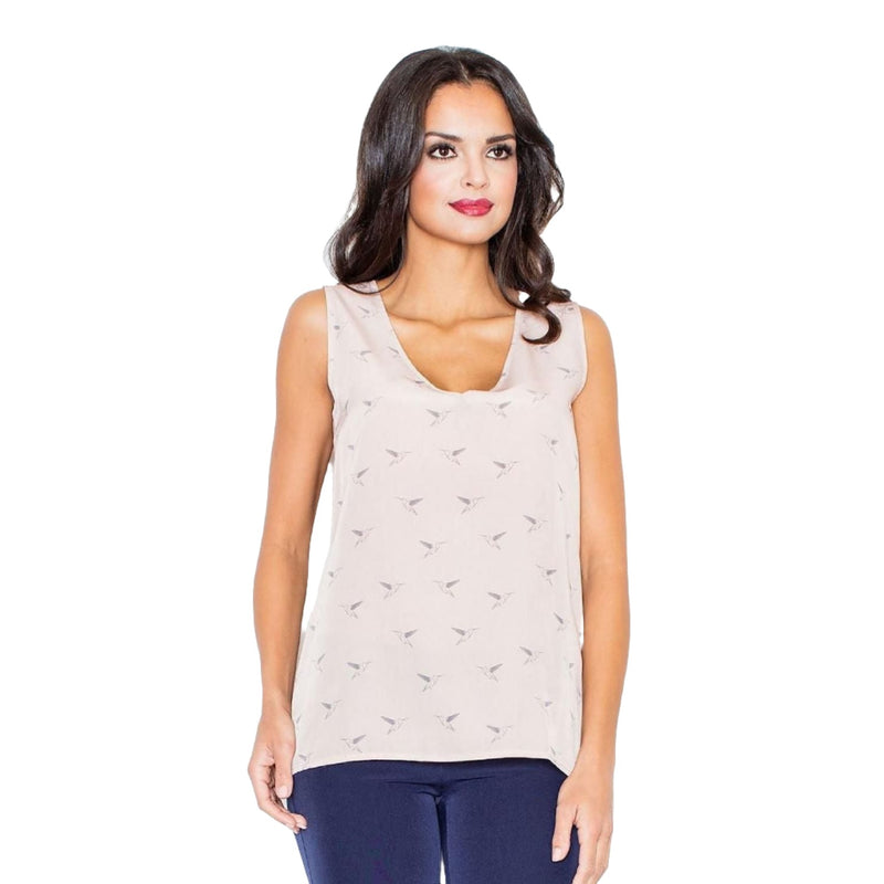 Sleeveless Women's Blouse - Quirked Elegance