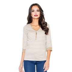 Modest Casual 3/4 Sleeves Women's Blouse - Quirked Elegance