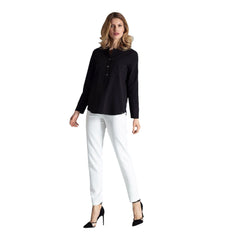 Modest Long Sleeve Women's Blouse with a Collar - Quirked Elegance