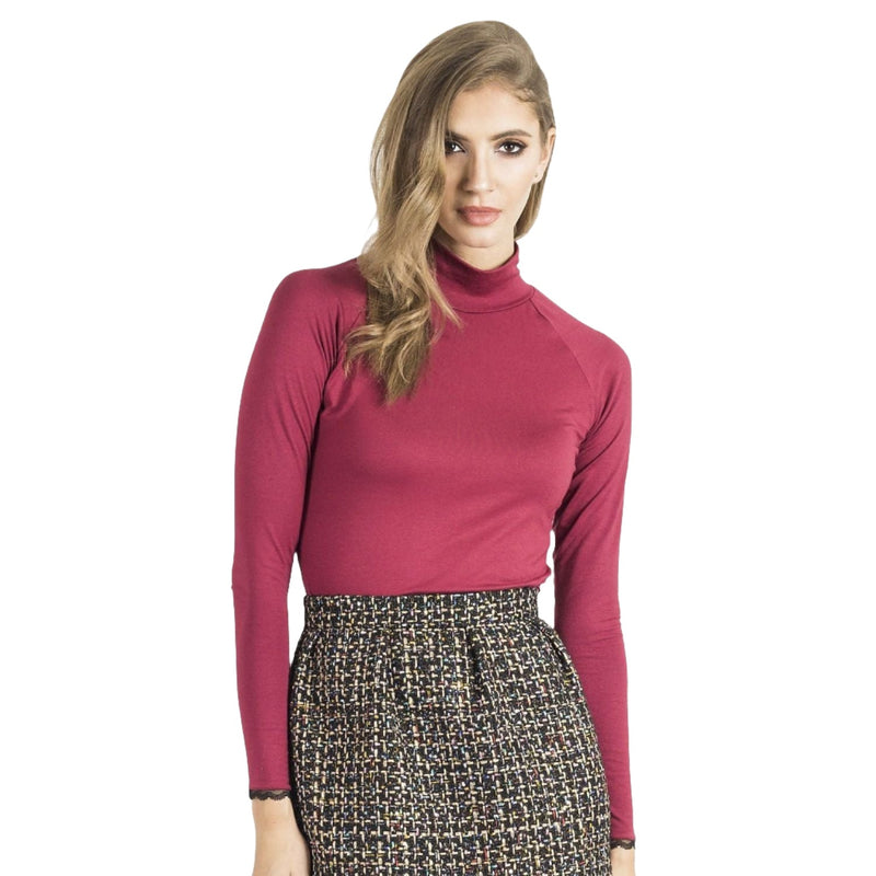 Modest Classic Turtleneck Women's Blouse - Quirked Elegance