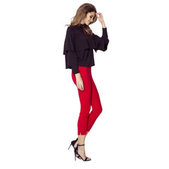Feminine Frill Long Sleeve Women's Blouse with Keyhole Back Detail - Quirked Elegance