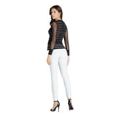 Women's Sheer  Blouse Top - Quirked Elegance