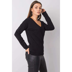 Women's  Long sleeves V- Neck Casual  Blouse - Quirked Elegance
