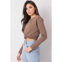 Women's  Long sleeves  Casual  Blouse - Quirked Elegance