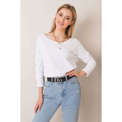 Women's  Long sleeves  Casual  "U" back Blouse - Quirked Elegance