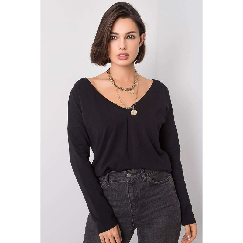 Women's Blouse with a Broad Neckline - Quirked Elegance