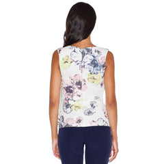 Sleeveless Women's Blouse with a Playful Waist Accent - Quirked Elegance