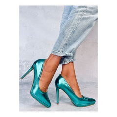 Women's High Heel Pump Shoes - Quirked Elegance