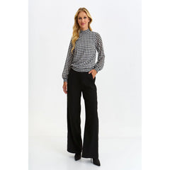Modest Women's Checker Blouse with Long Sleeves - Quirked Elegance